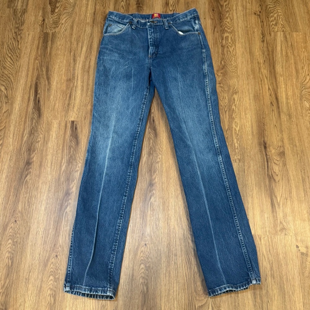 Wrangler Mens 36MWZPD Slim Fit Cowboy Cut Jeans Medium Wash Blue 32x36